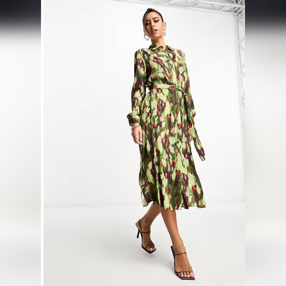 Floral Green Midi Skirt